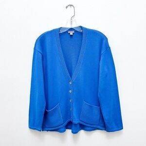 J. Jill Teal Blue Button Front Cardigan